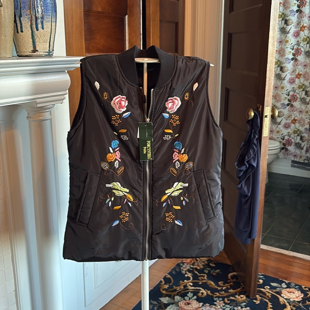 For Cynthia embroidered vest. NWT. Retail 89